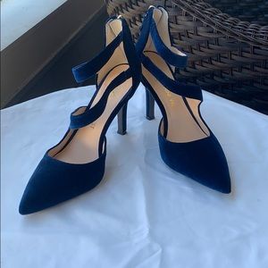 Royal Blue Velour Heels
